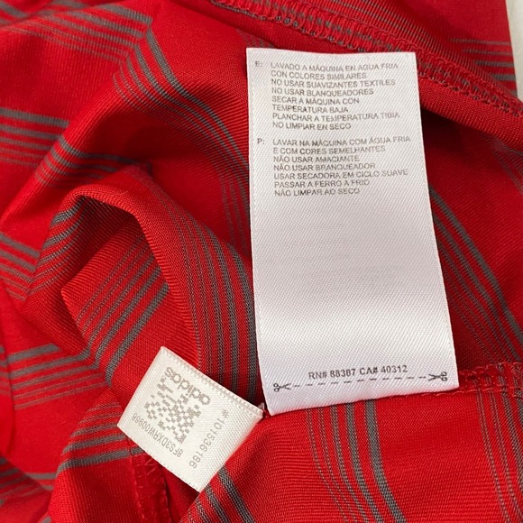 Adidas Climalite Polo Golf Shirt Mens XL Red Striped Preppy Athleisure Sporty - Picture 8 of 8